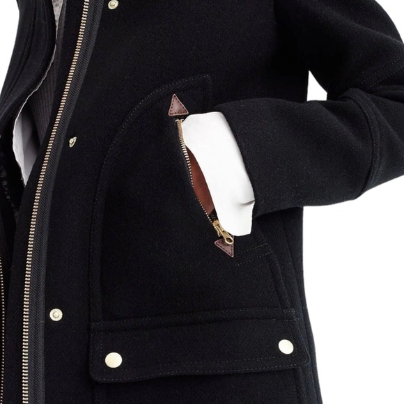 J. Crew Chateau Parka In Italian Stadium-Cloth Wool Hooded Winter Coat Size 22 - Picture 4 of 12